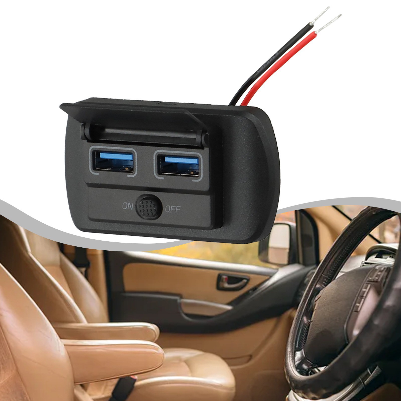 Support Panneau Chargeur Voiture USB 12V Design Élégant avec Double Options de - Photo 16 sur 40