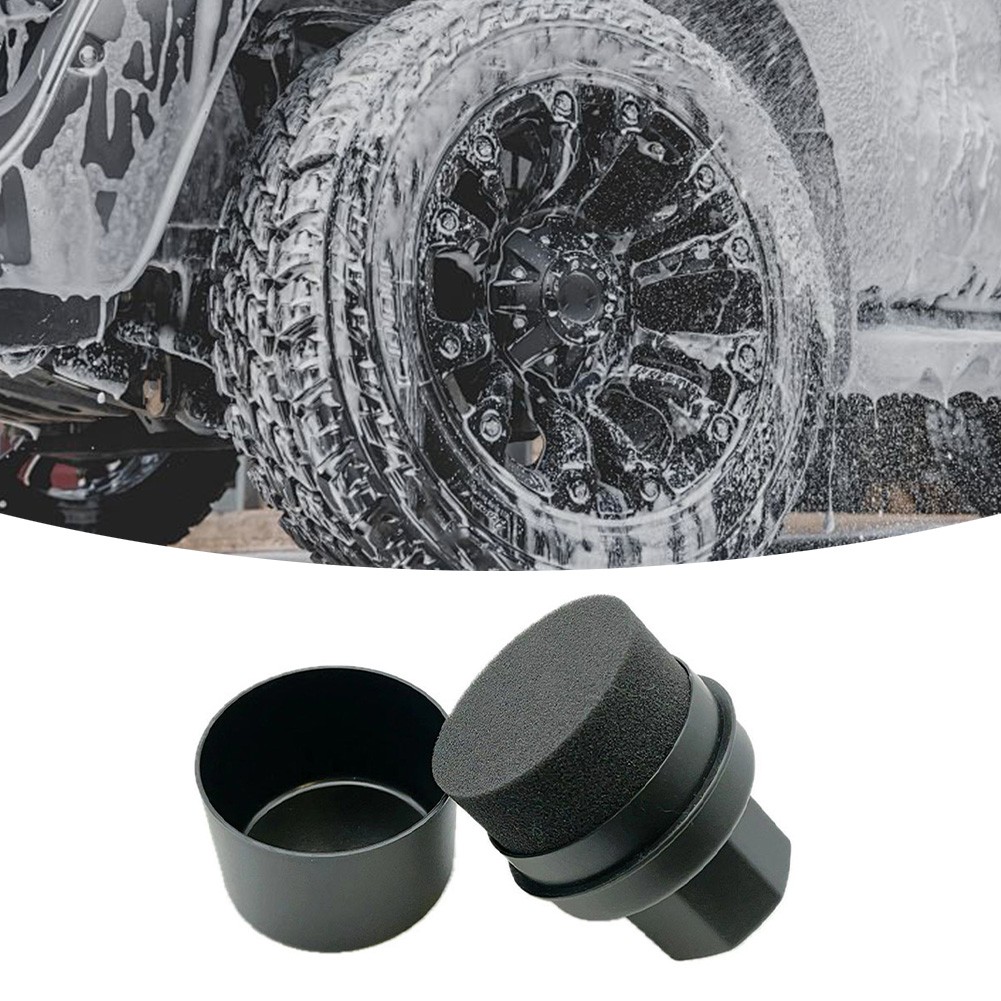 Curved Tire Sponge Brush with Cover for Effective Wheel Polishing and Cleaning - Picture 24 of 38