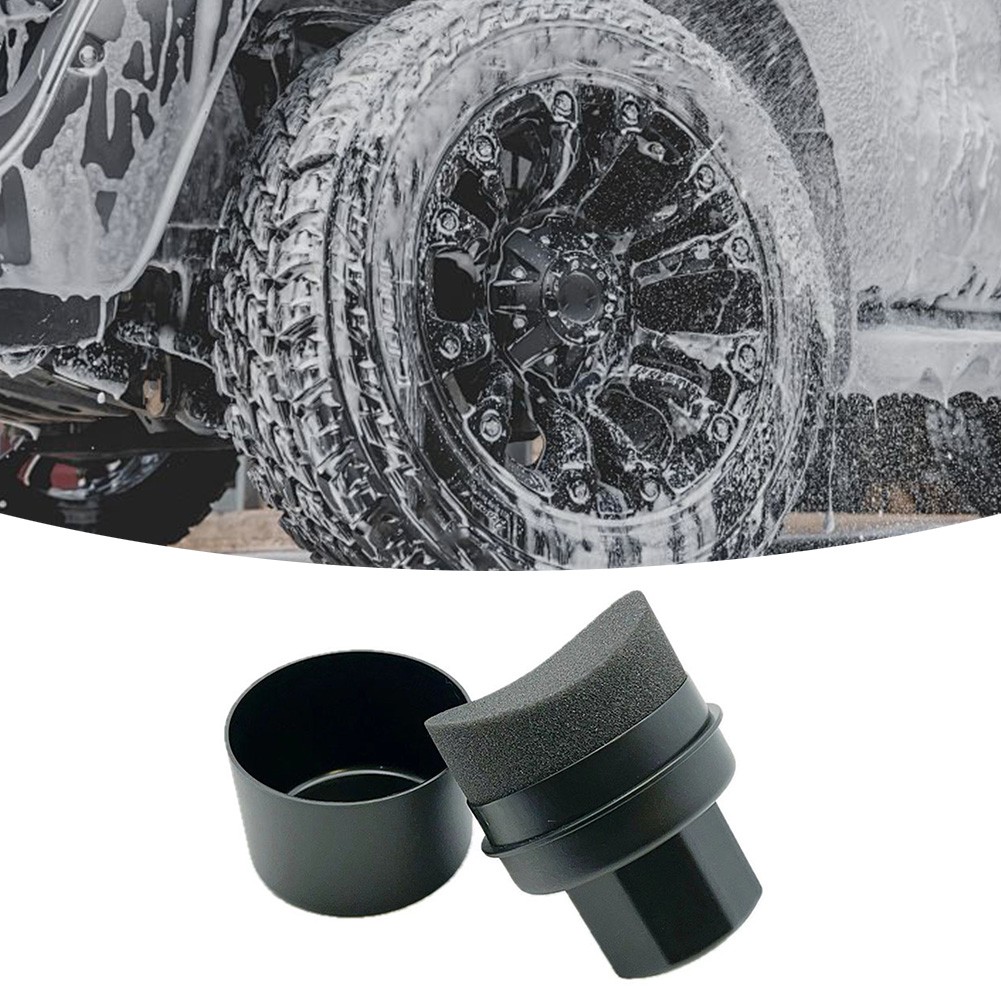 Curved Tire Sponge Brush with Cover for Effective Wheel Polishing and Cleaning - Picture 25 of 38