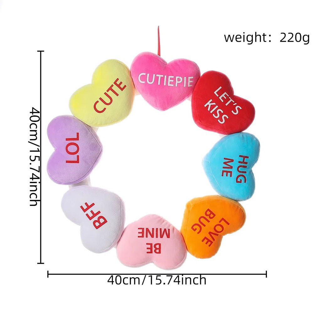 Festive 40cm Valentine Wreath with Soft Love Envelopes for Home Decoration - Picture 35 of 48