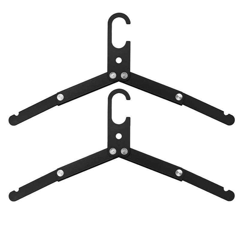 Essential Travel Gear 2pcs Portable Aluminium Alloy Clothes Hangers Set