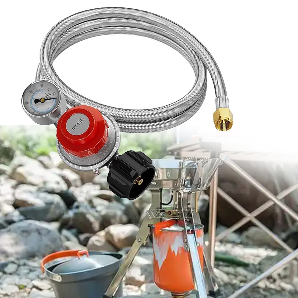 Régulateur Propane Haute Pression avec Manomètre pour Barbecue Extérieur 5FT - Photo 39/40