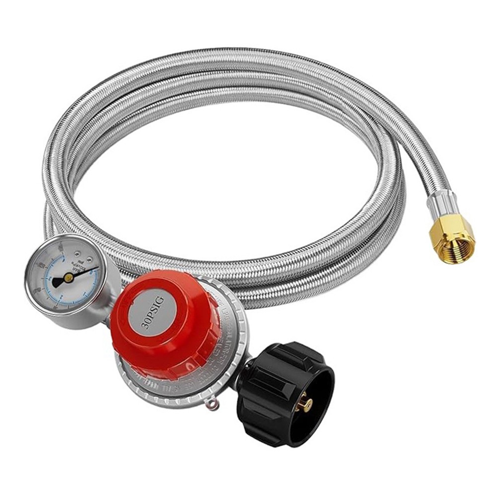 Régulateur Propane Haute Pression avec Manomètre pour Barbecue Extérieur 5FT - Photo 36/40