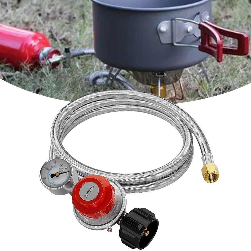 Régulateur Propane Haute Pression avec Manomètre pour Barbecue Extérieur 5FT - Photo 38/40