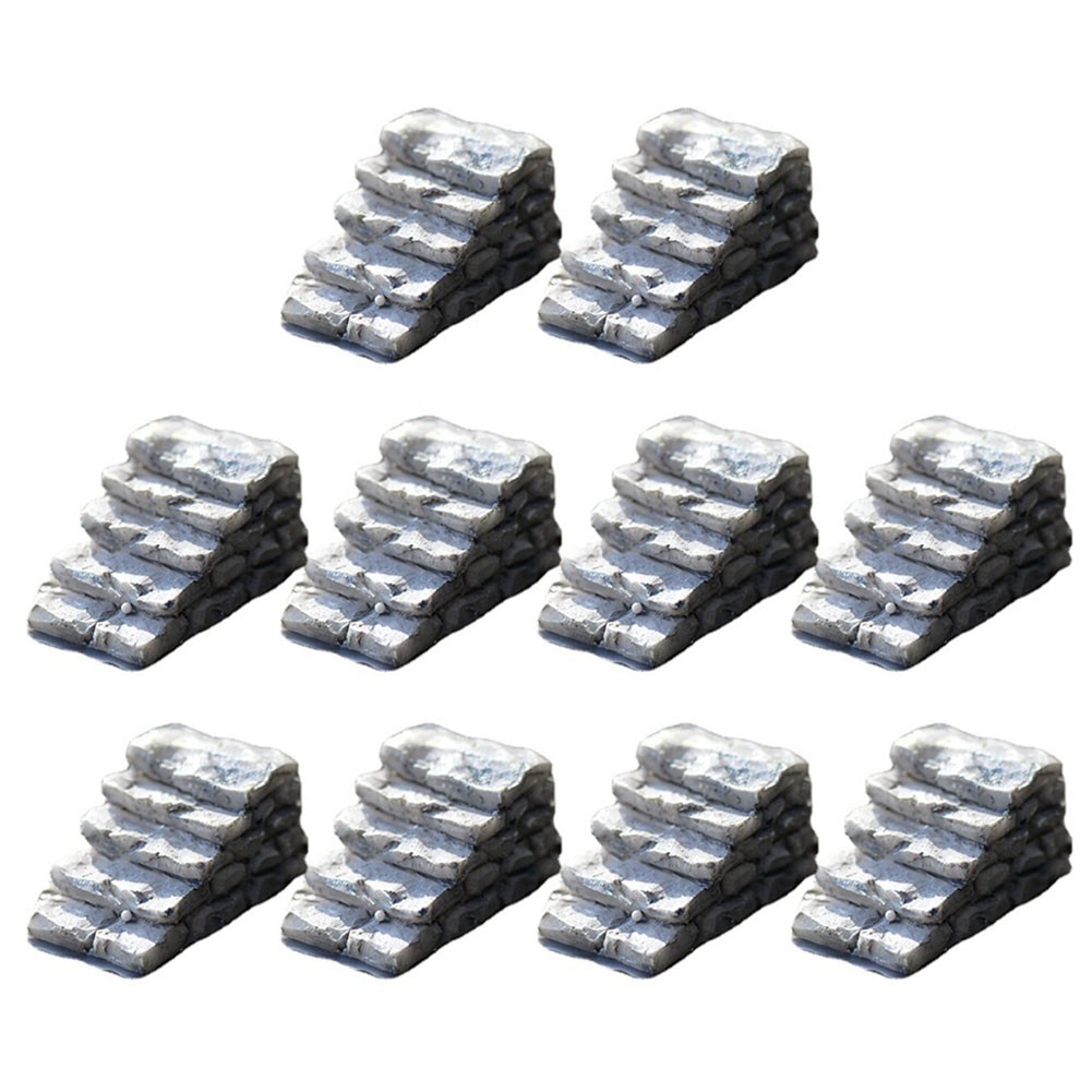 10PCS Decorative Resin Stone Steps Perfect for Miniature Garden Layouts