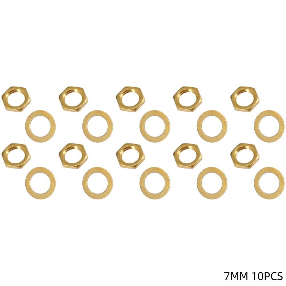 M7 or M8 Guitar Potentiometer Nut Washer Set 10 Pieces for Electric Bass - Picture 20 of 24