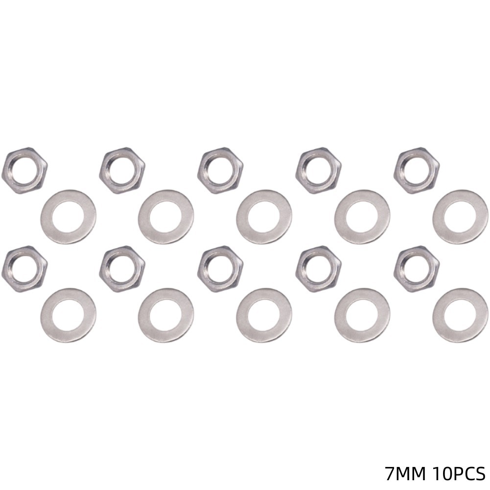 M7 or M8 Guitar Potentiometer Nut Washer Set 10 Pieces for Electric Bass - Picture 13 of 24
