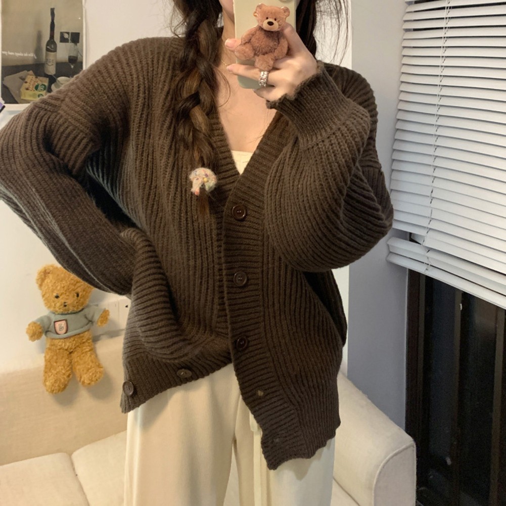 Fashionable Acrylic Single Breasted Cardigan for Women in Various Colors - Picture 13 of 28
