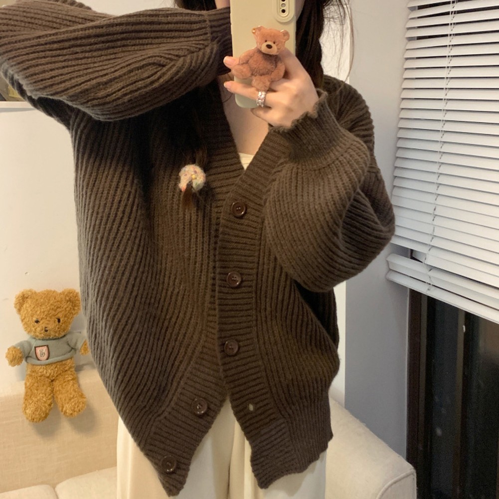 Fashionable Acrylic Single Breasted Cardigan for Women in Various Colors - Picture 15 of 28