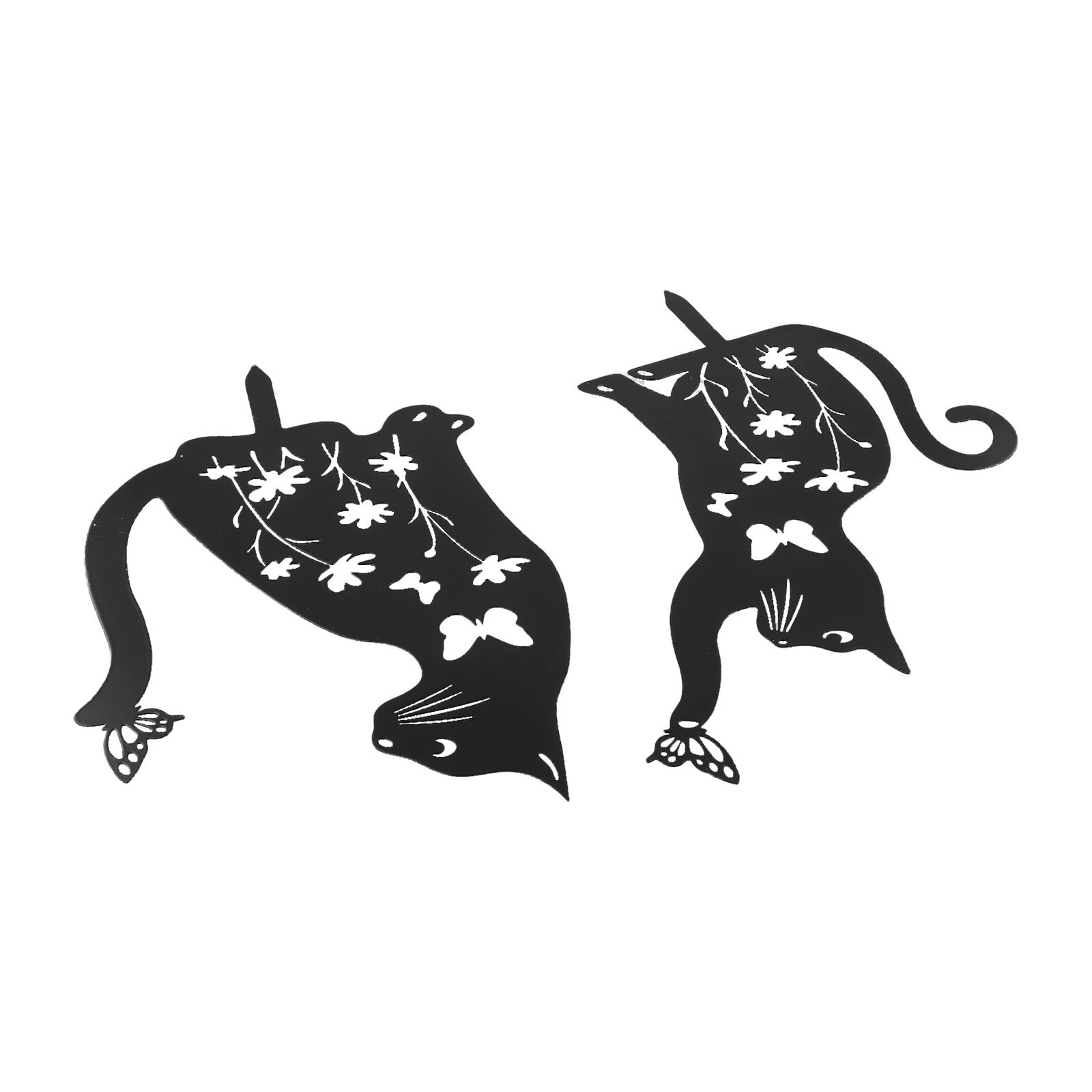 2PCS Chat Décoration Métal pour Jardin Unique Sol Insertion Art pour points de vente Extérieur