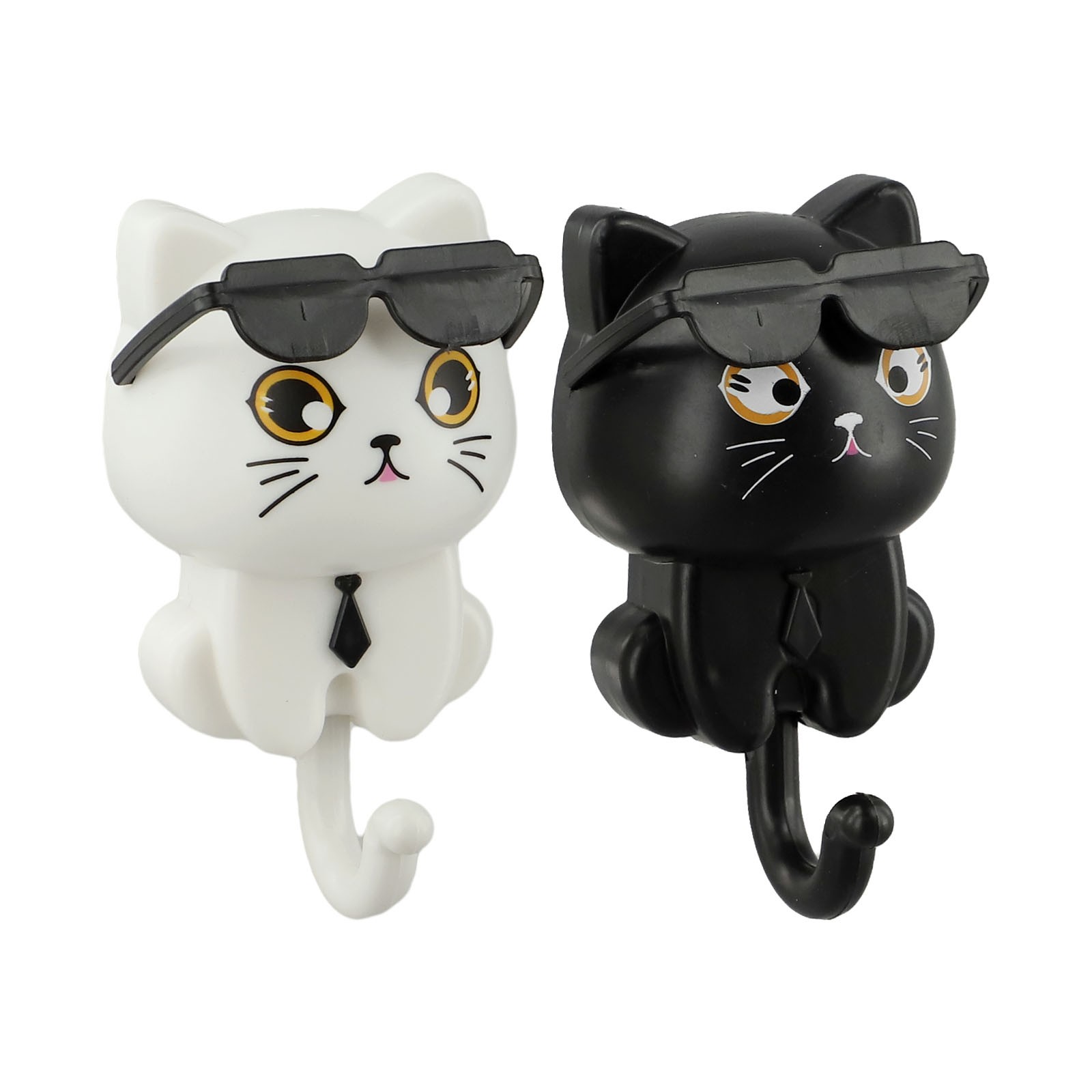 Fun Decorative Cat Coat Hooks with Sunglasses Perfect for Any Room Setup - Afbeelding 11 van 12