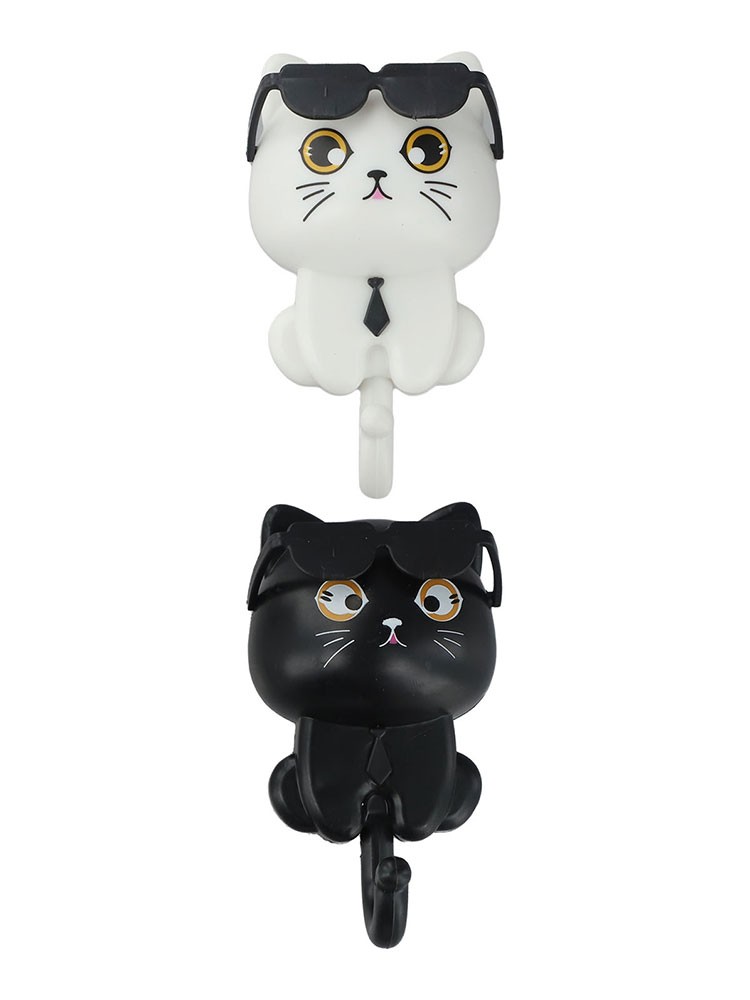 Fun Decorative Cat Coat Hooks with Sunglasses Perfect for Any Room Setup - Afbeelding 10 van 12