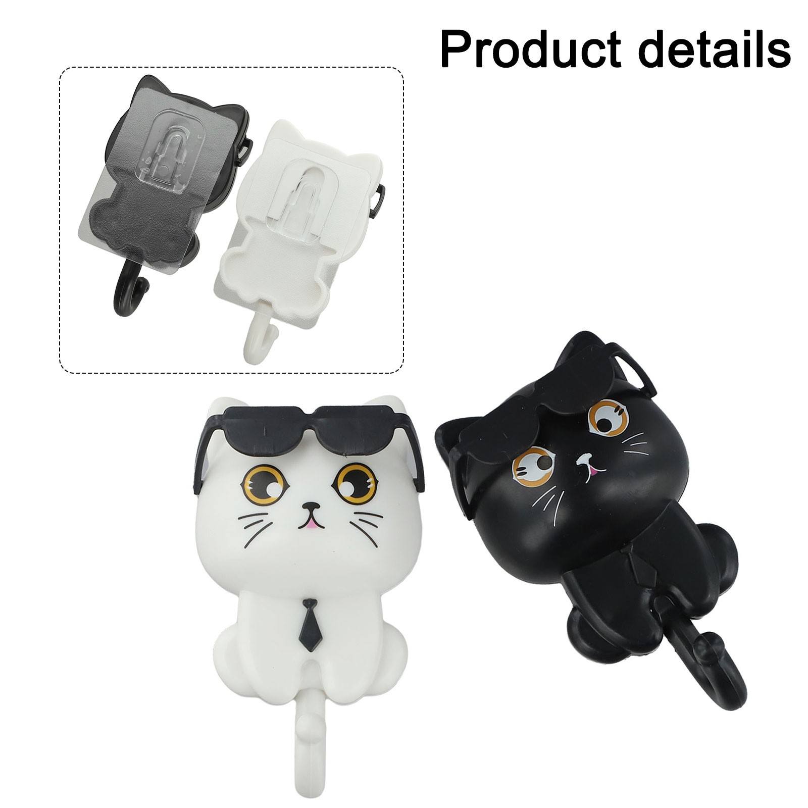 Fun Decorative Cat Coat Hooks with Sunglasses Perfect for Any Room Setup - Afbeelding 8 van 12