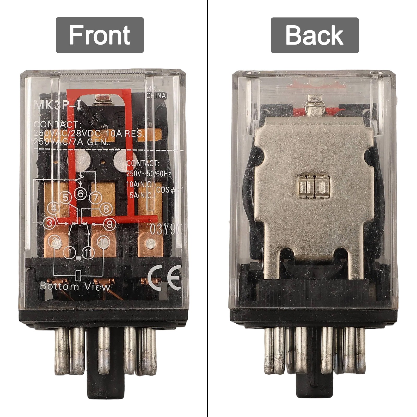 Relais électrique 11 Broches 10A 250VAC - Pour Automatismes Et Contrôles Industriels
