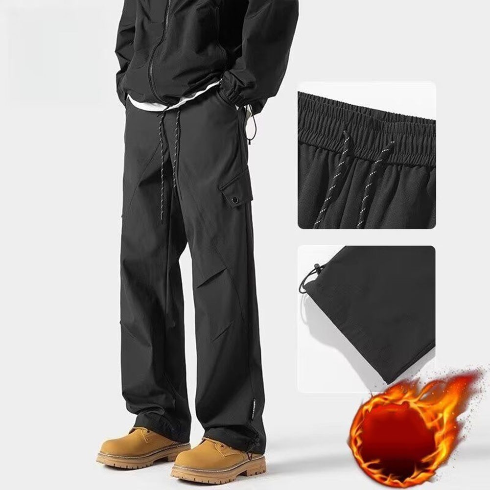 Soldes Pantalon cargo homme multipoches coupe ample salopette à lacets pour vêtements
