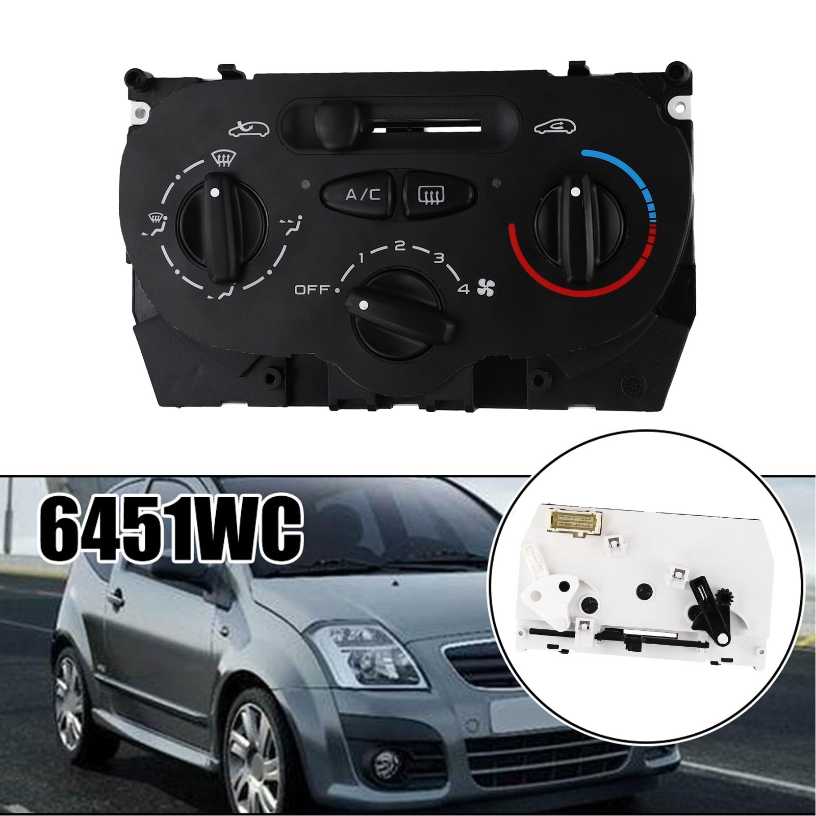 Control Switch No Drilling Required Quick Installation Car Air Conditioning - Picture 3 of 12