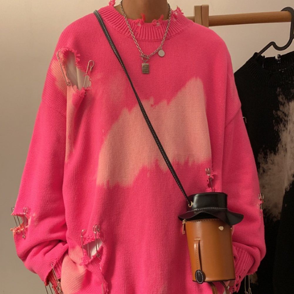 Men's Stylish O Neck Knit Sweater with Tie Dye Pattern for Casual Days - Picture 21 of 52