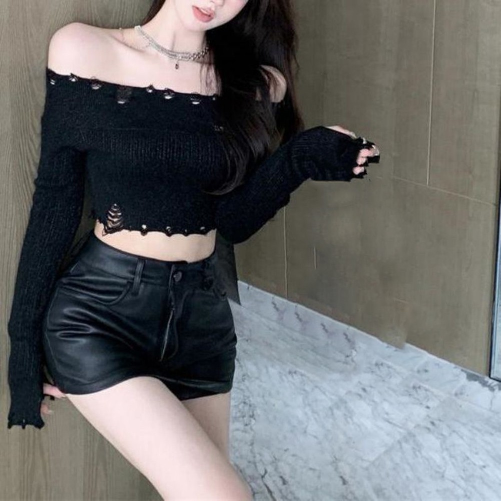 Fashion Forward Ripped Off Shoulder Casual Sweatshirt Style for Ladies - Picture 19 of 25