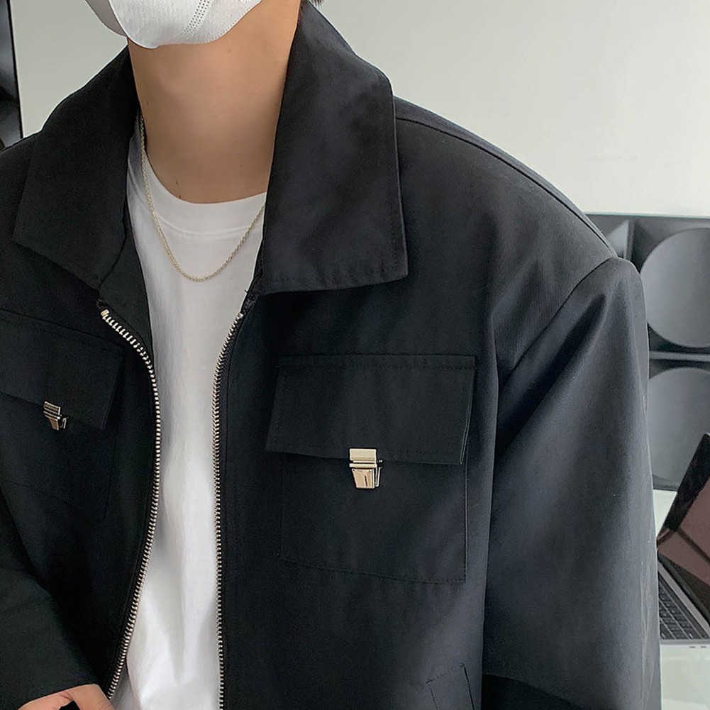 Lapel Neck Mens Casual Jacket Perfectly Suited for Spring and Fall Styles - Picture 14 of 57