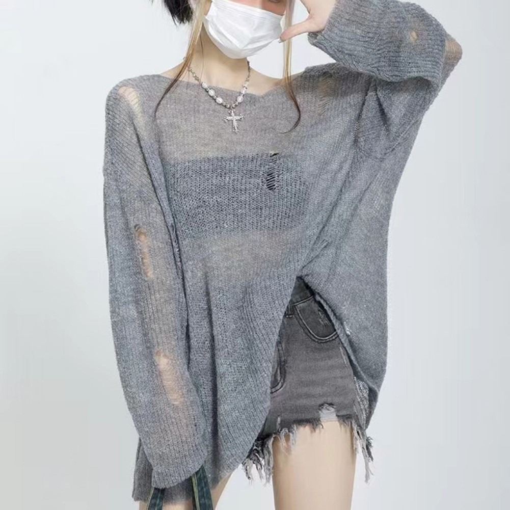 Sleek Off Shoulder Women's Sweater Crafted from Soft Polyester Material - Picture 17 of 17