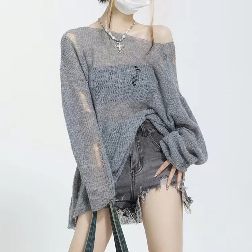 Sleek Off Shoulder Women's Sweater Crafted from Soft Polyester Material - Picture 14 of 17