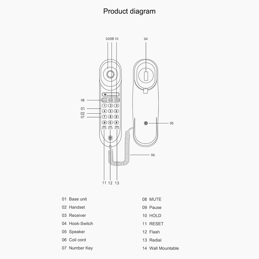 Telefono con tastiera illuminata facile da usare progettato per spazi abitativi - Zdjęcie 3 z 14