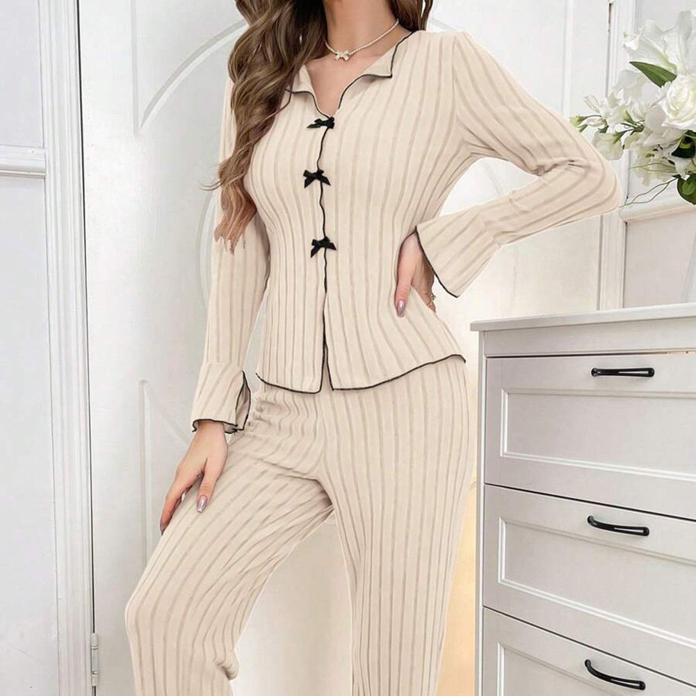 Sleek and Simple Women's Cozy PJs Designed for Fall and Winter Relaxation - Picture 18 of 23
