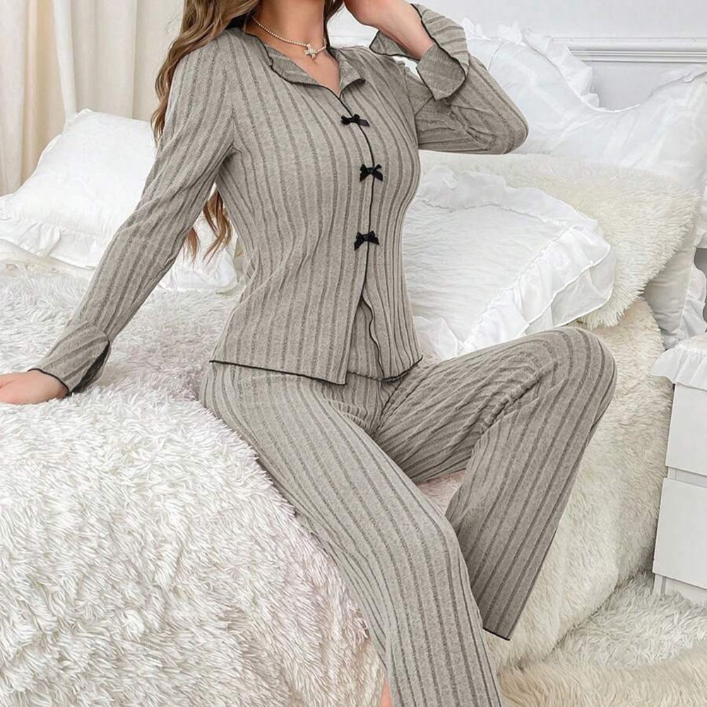 Sleek and Simple Women's Cozy PJs Designed for Fall and Winter Relaxation - Picture 22 of 23