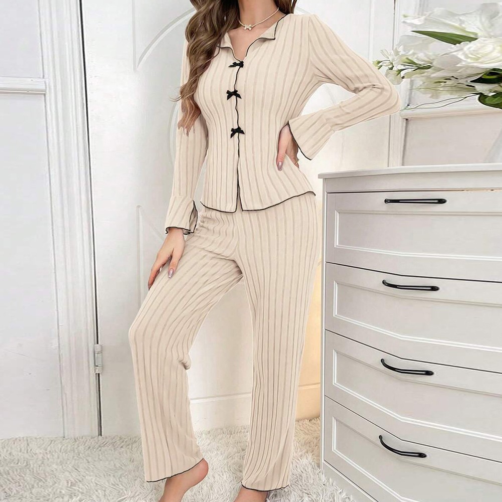Sleek and Simple Women's Cozy PJs Designed for Fall and Winter Relaxation - Picture 16 of 23