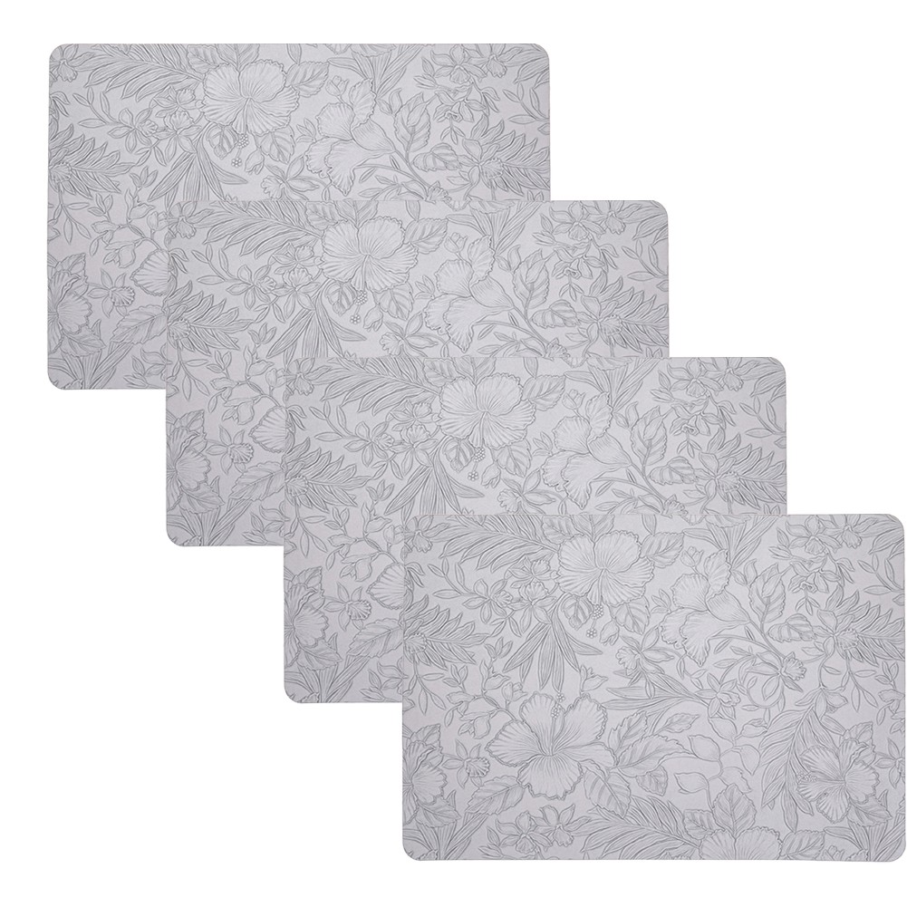 Tovagliette eleganti floreali in pelle PU set 4 pezzi lavabili resistenti al cal - Foto 14 di 18