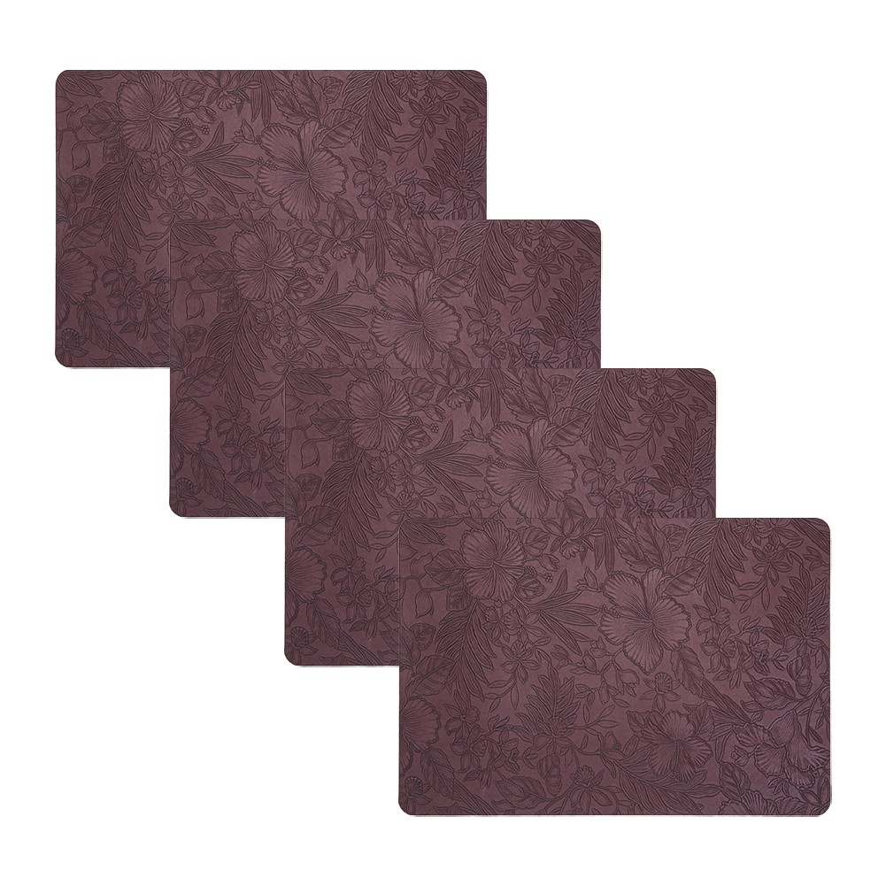 Tovagliette eleganti floreali in pelle PU set 4 pezzi lavabili resistenti al cal - Foto 18 di 18