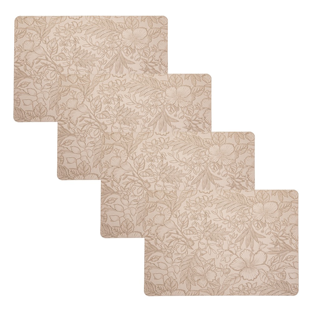 Tovagliette eleganti floreali in pelle PU set 4 pezzi lavabili resistenti al cal - Foto 17 di 18