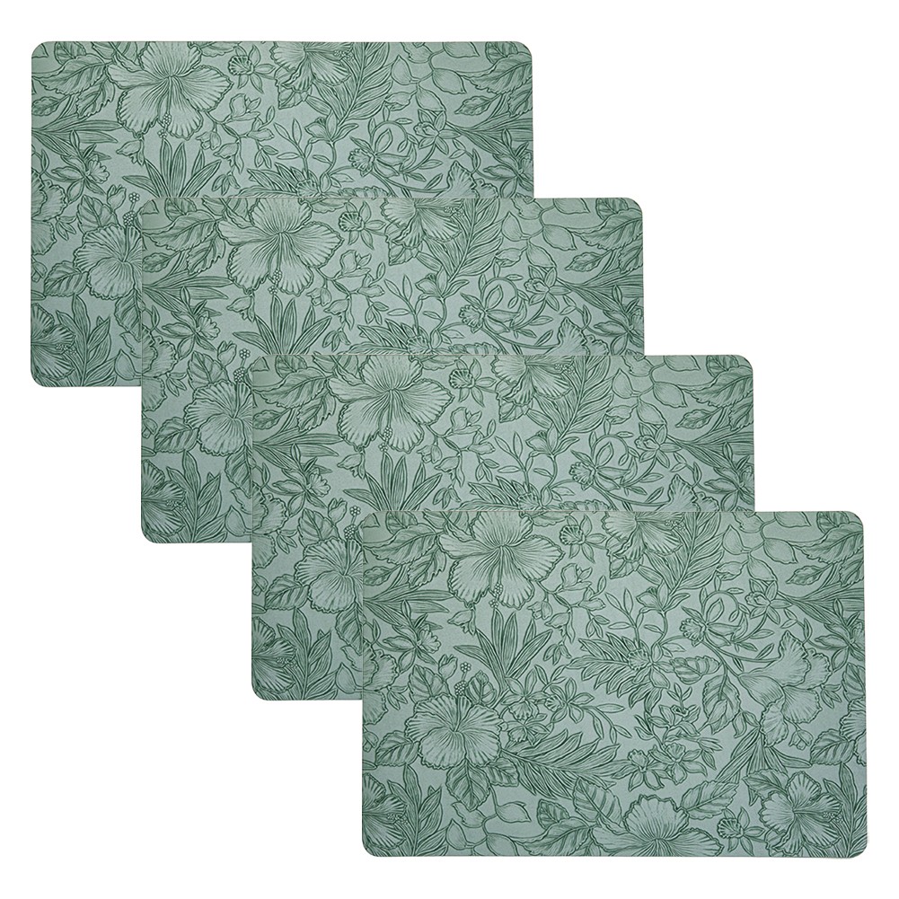 Tovagliette eleganti floreali in pelle PU set 4 pezzi lavabili resistenti al cal - Foto 15 di 18
