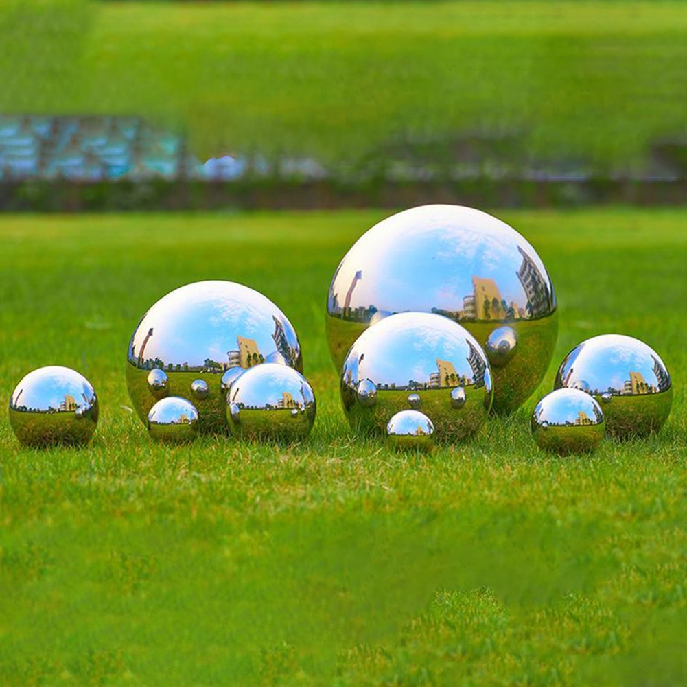 Boules de jardin réfléchissantes en acier inoxydable pour décoration extérie - Photo 23/23
