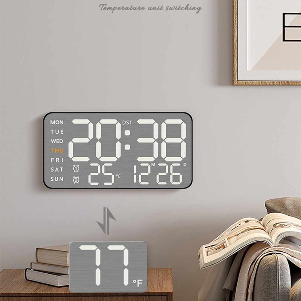 Compact LED Alarm Clock with 12/24 Hour Format and Celsius/Fahrenheit Toggle - Picture 34 of 42