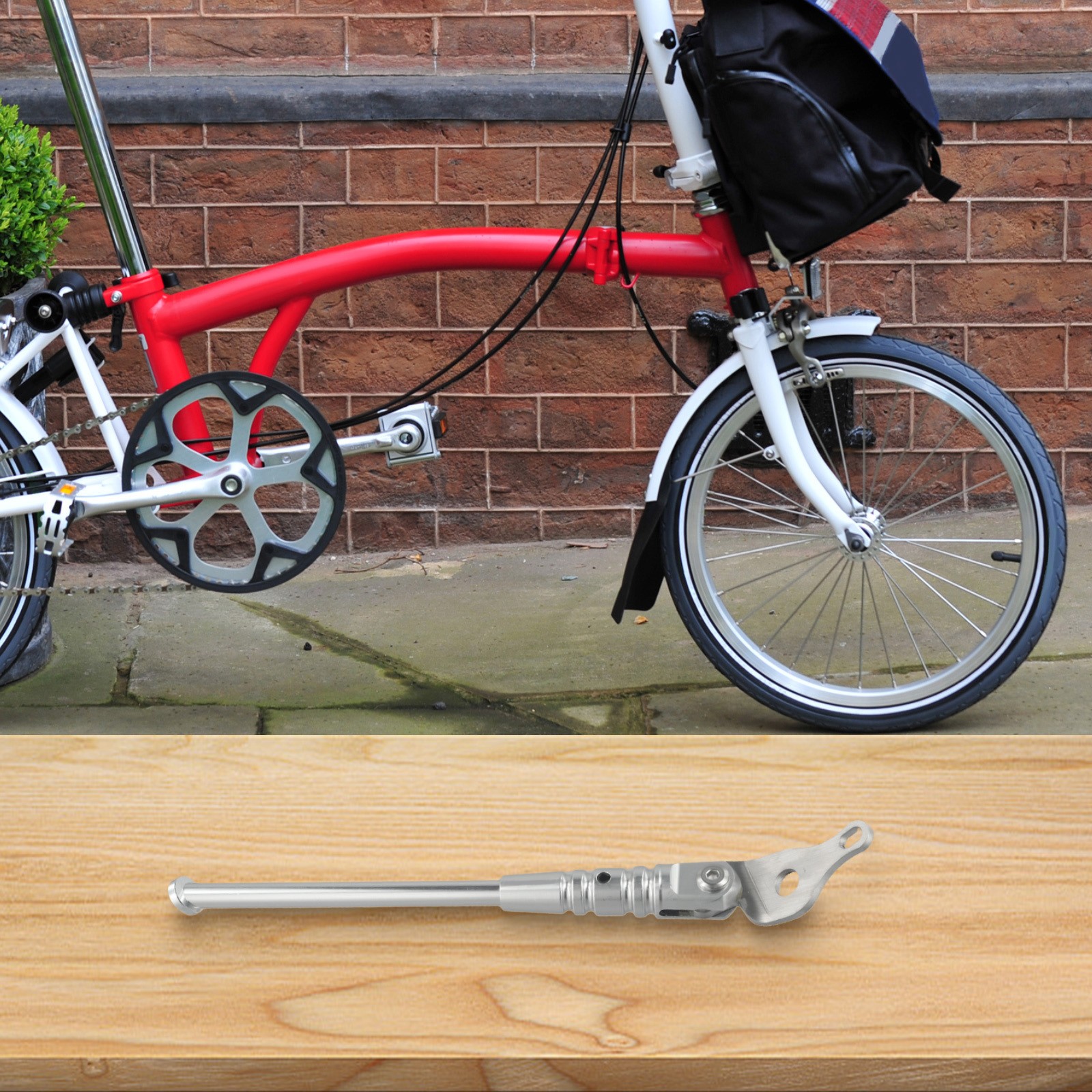 Soporte ajustable de aluminio de una sola pierna para bicicletas plegables Brompton - Imagen 43 de 52