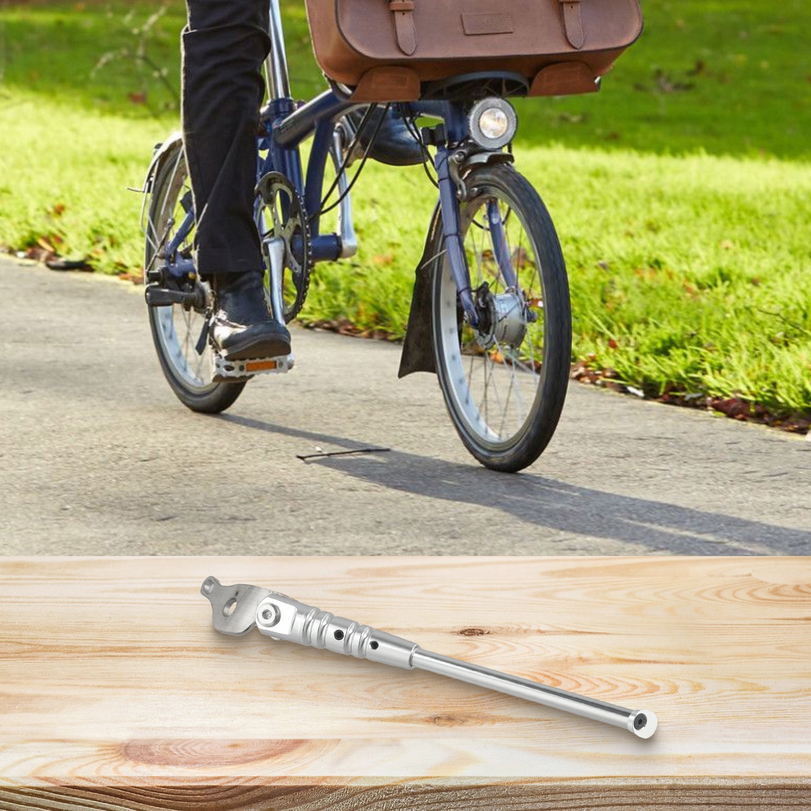 Soporte ajustable de aluminio de una sola pierna para bicicletas plegables Brompton - Imagen 42 de 52