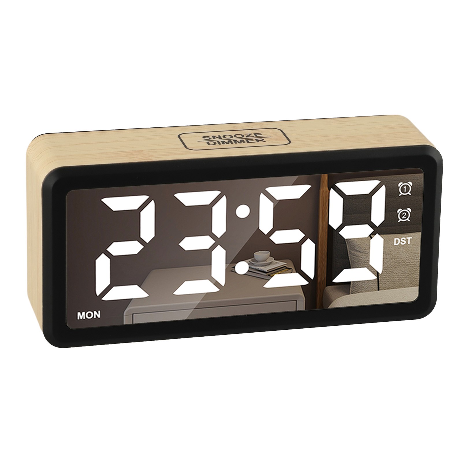 Sleek Compact Digital Alarm Clock Offering 5 Level Brightness Adjustment