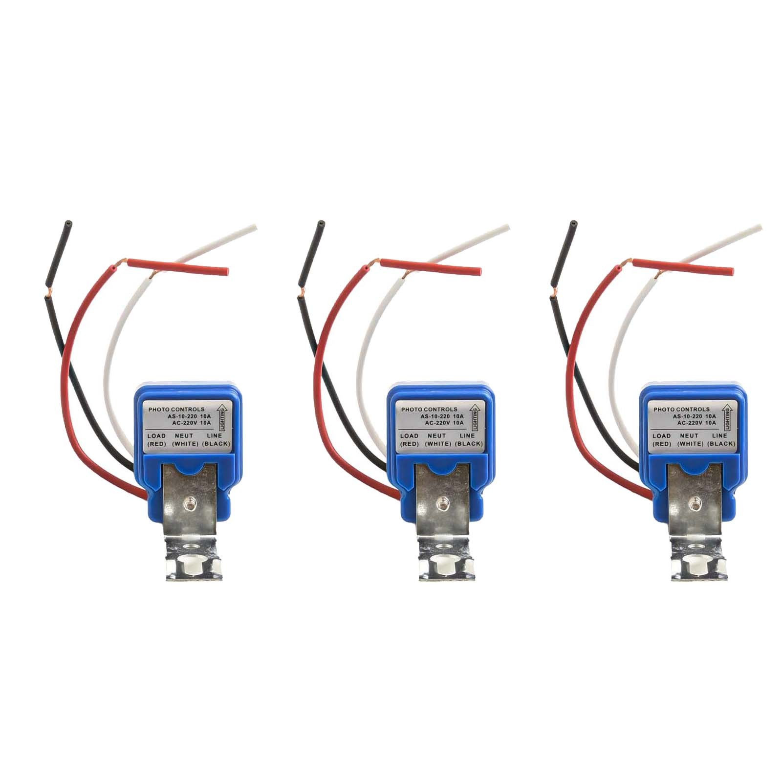 Auto On Off Light Sensors Pack of 3 for Street and Garden Lighting ...