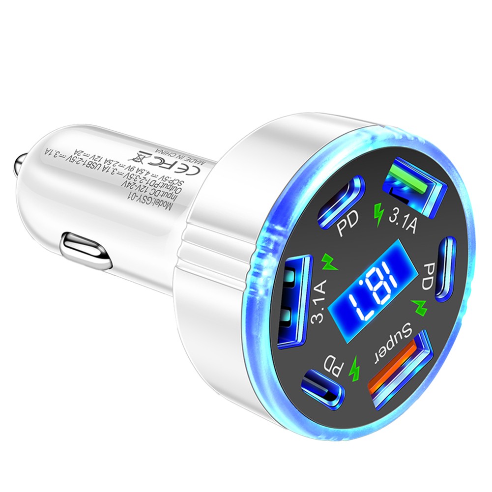 Chargeur Voiture PD Charge Rapide 6 Ports Adaptateur USB pour Smartphones et Tab - Photo 16 sur 36