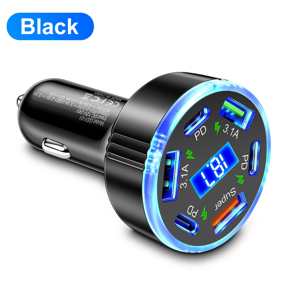 Chargeur Voiture PD Charge Rapide 6 Ports Adaptateur USB pour Smartphones et Tab - Photo 29 sur 36