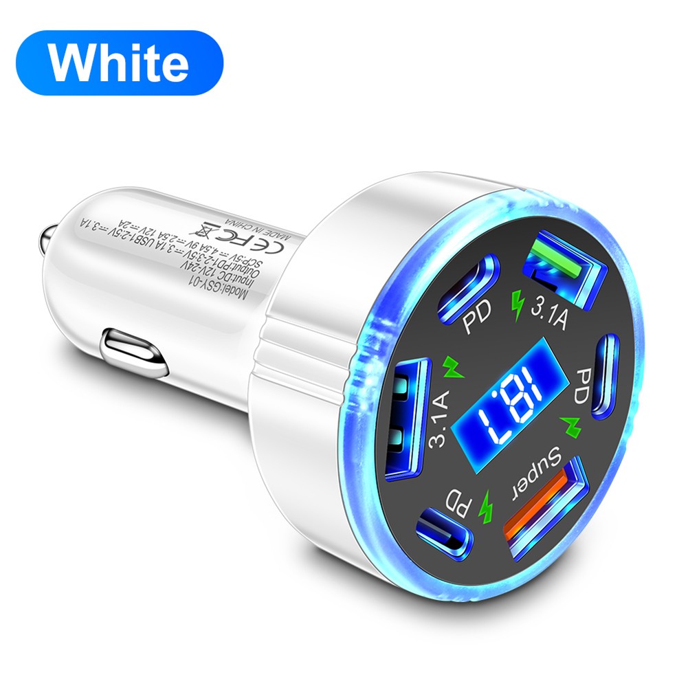 Chargeur Voiture PD Charge Rapide 6 Ports Adaptateur USB pour Smartphones et Tab - Photo 20 sur 36