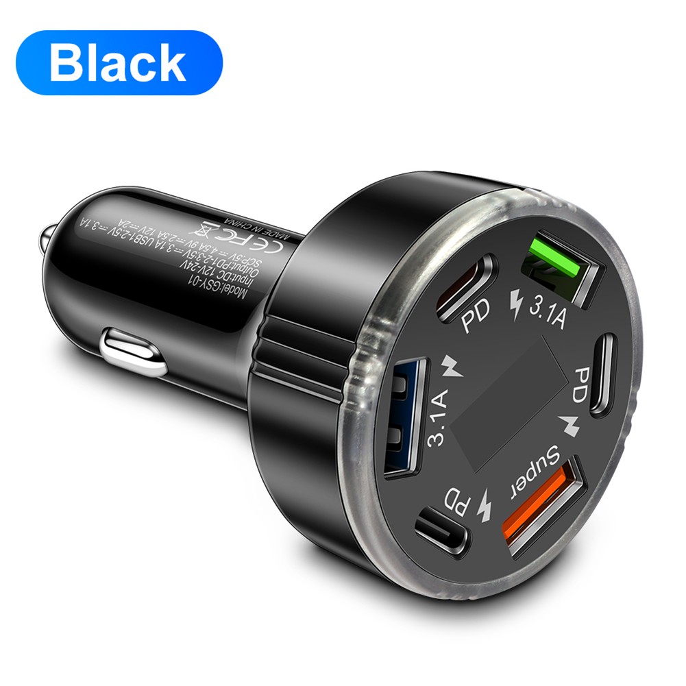 Chargeur Voiture PD Charge Rapide 6 Ports Adaptateur USB pour Smartphones et Tab - Photo 28 sur 36