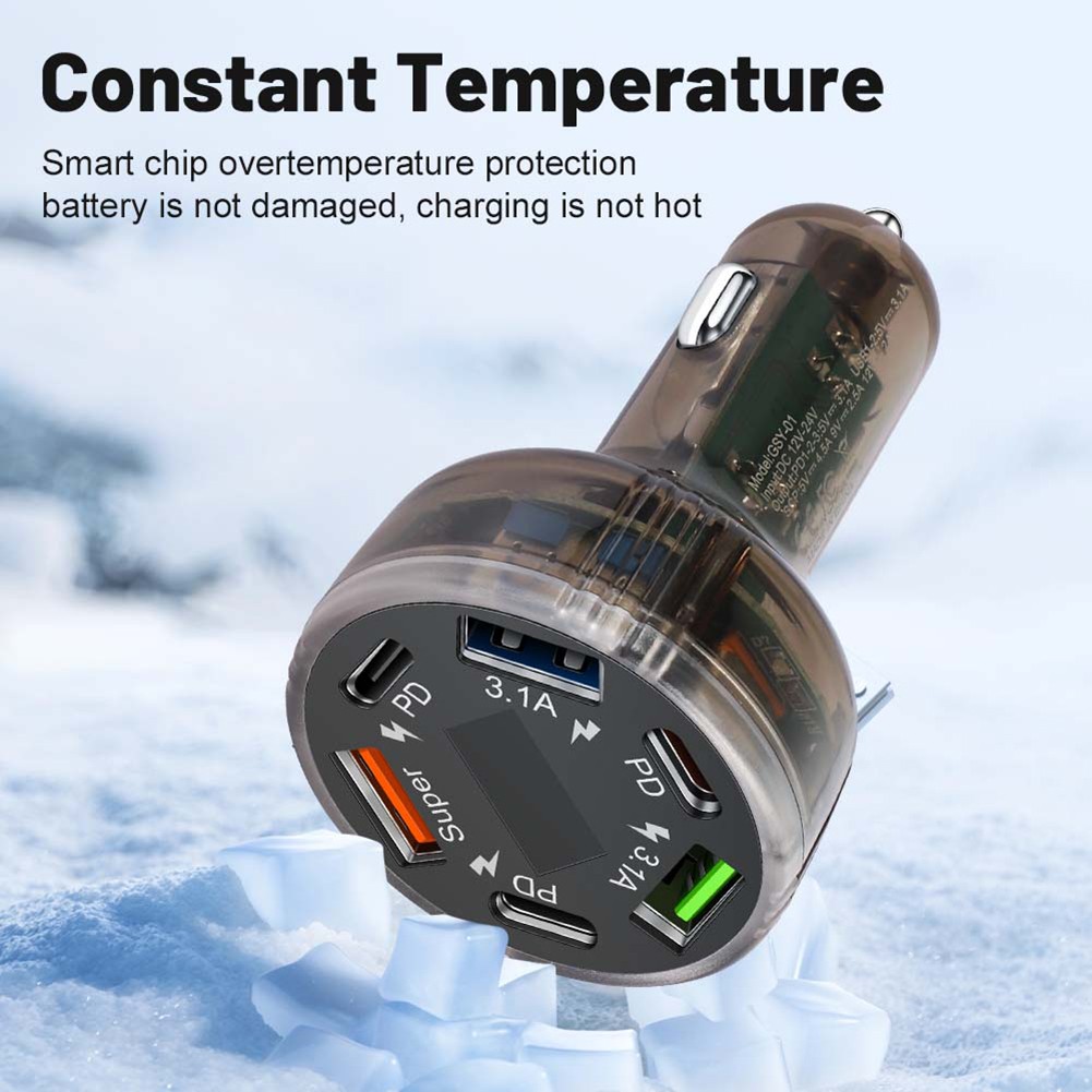 Chargeur Voiture PD Charge Rapide 6 Ports Adaptateur USB pour Smartphones et Tab - Photo 35 sur 36