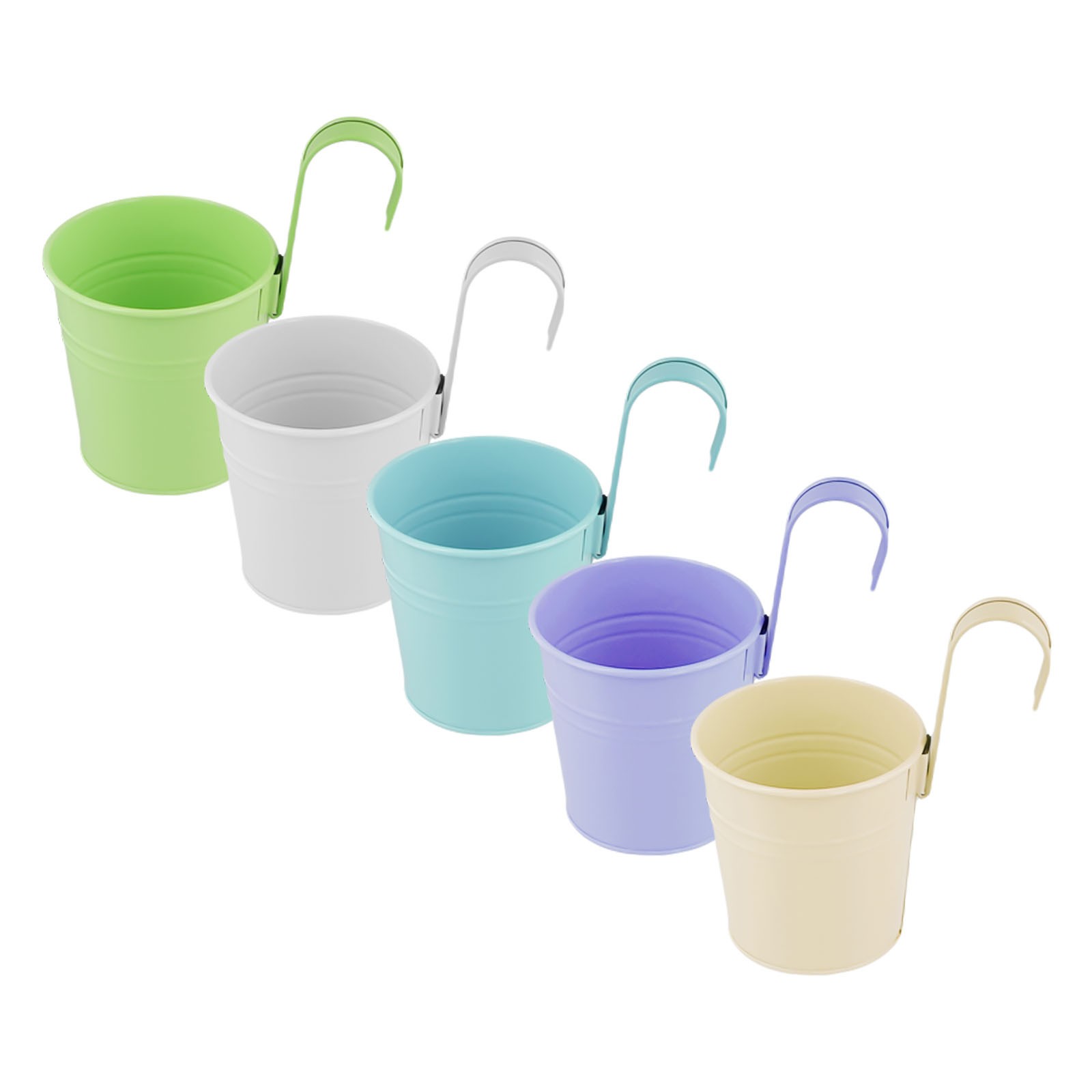 5pz Fioriere da Appendere in Metallo per Giardino Balcone con Ganci Estraibili - Foto 13 di 27