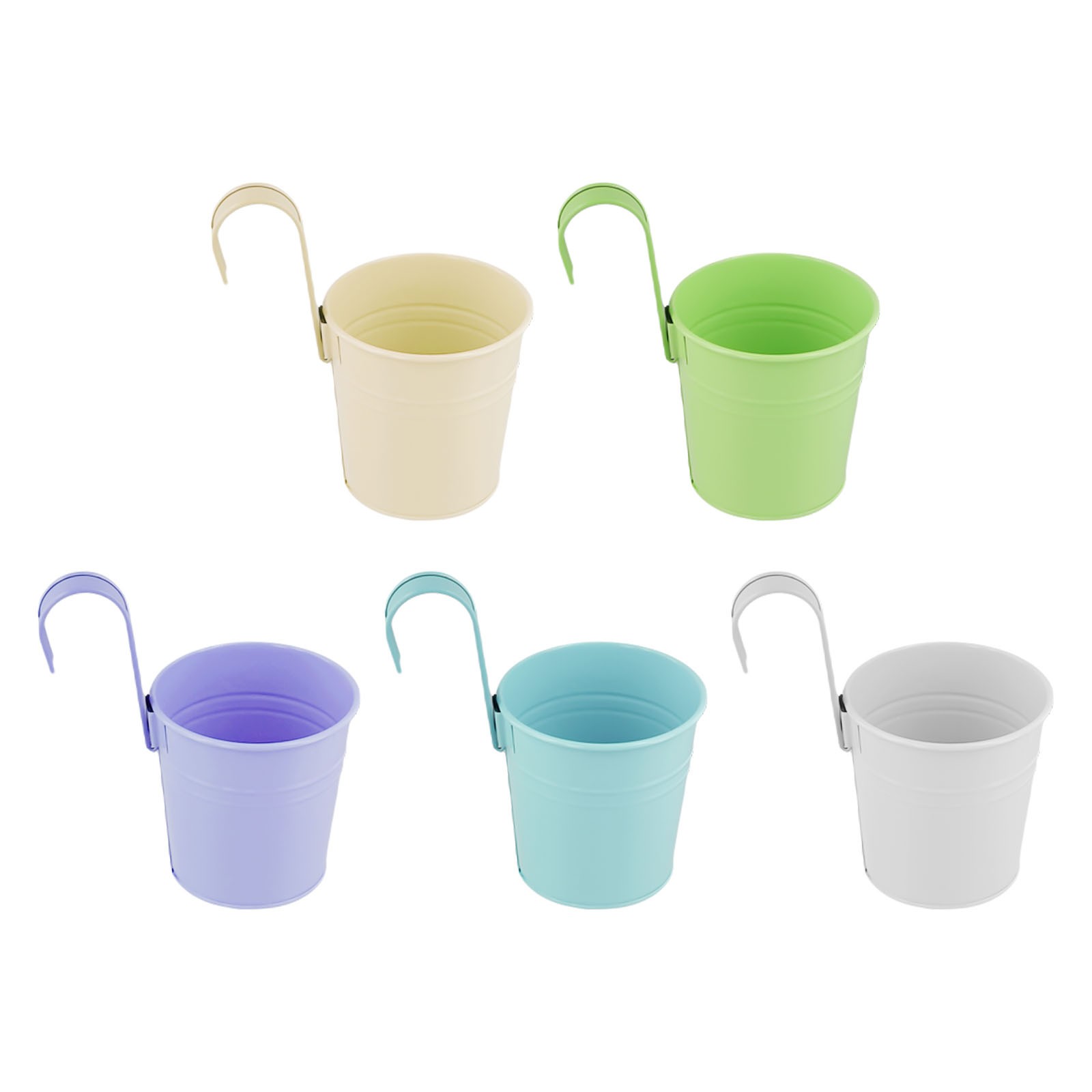 5pz Fioriere da Appendere in Metallo per Giardino Balcone con Ganci Estraibili - Foto 20 di 27