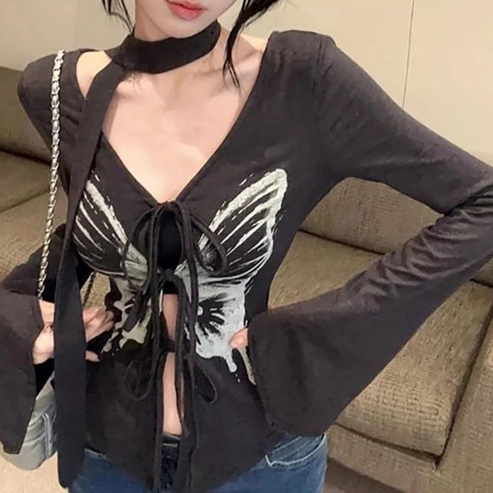 Fashionable Womens Long Sleeve Cardigan with Butterfly Motif for Daily Wear - Picture 21 of 24