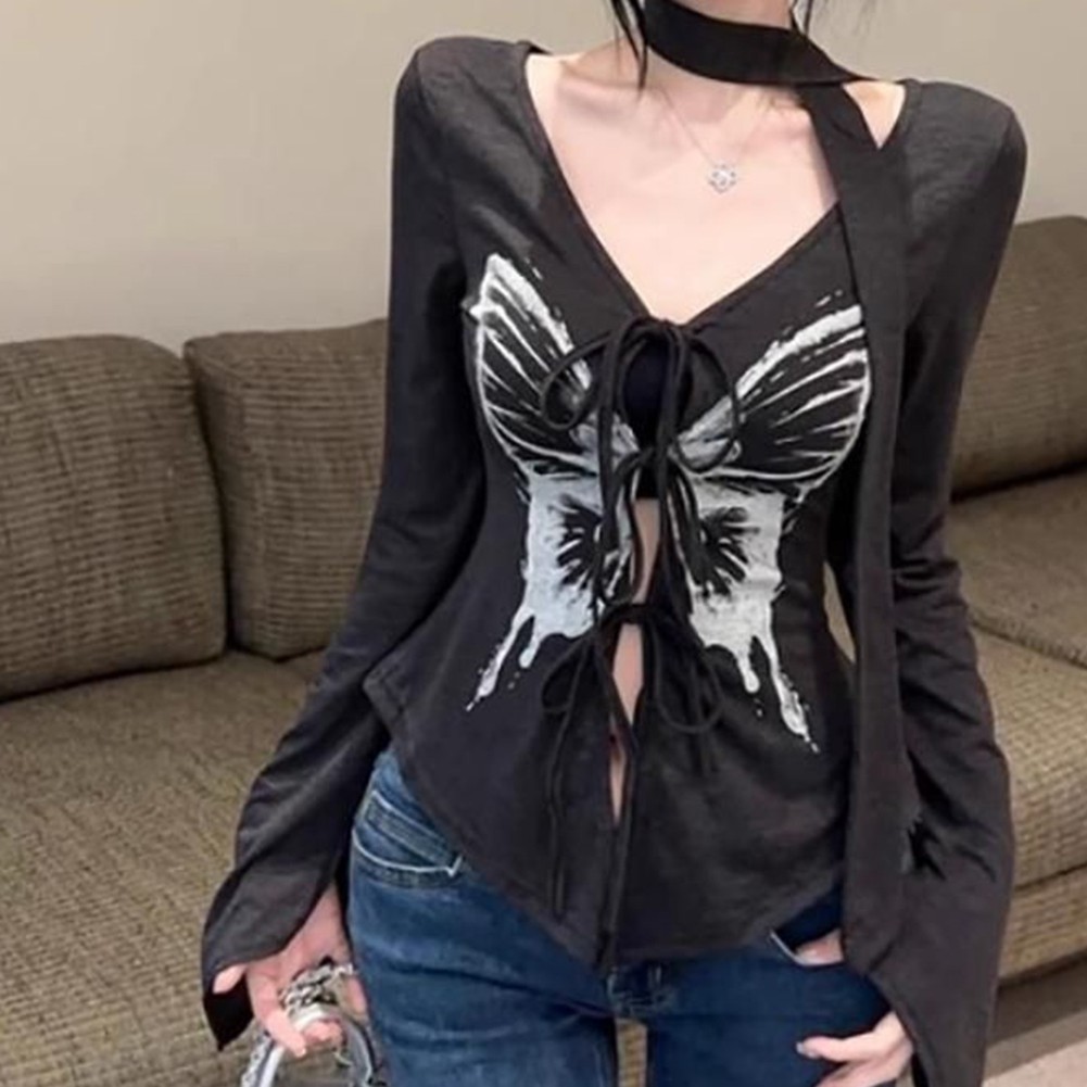 Fashionable Womens Long Sleeve Cardigan with Butterfly Motif for Daily Wear - Picture 20 of 24