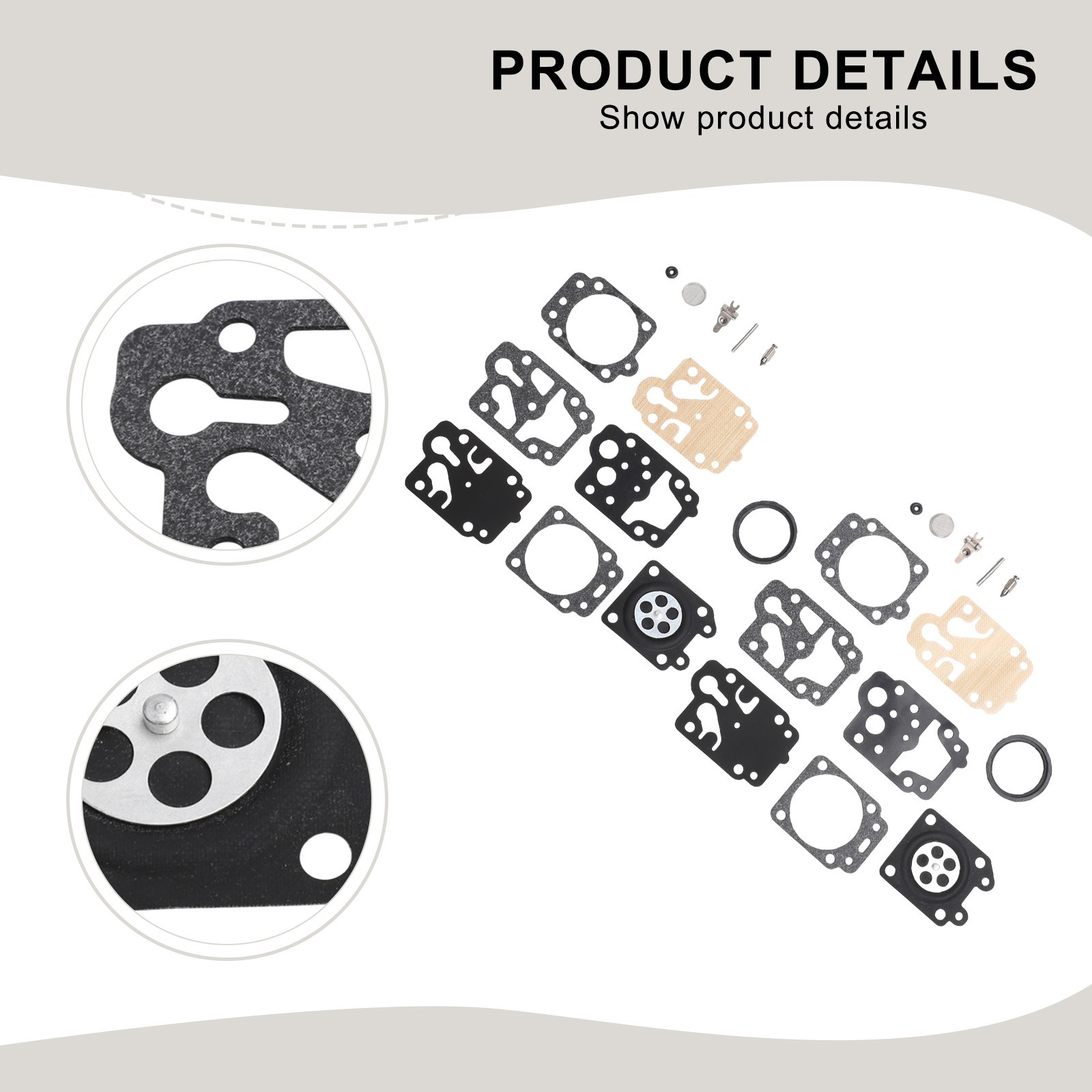 K20WYJ Compatible Carburetor Repair Kit 2 Sets with 13pcs Diaphragm Gasket Set - Picture 4 of 18