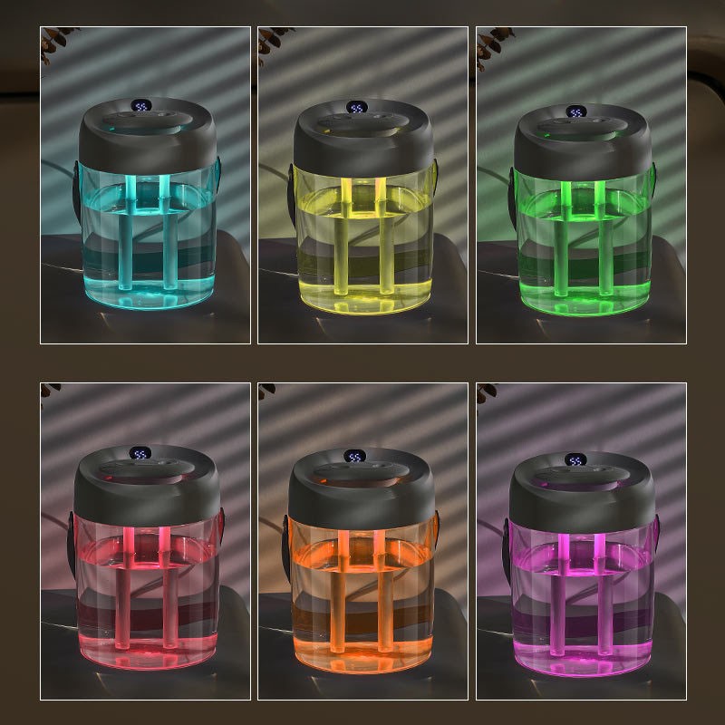 Humidificador doméstico 2L con pantalla digital y función de luz colorida - Imagen 17 de 22